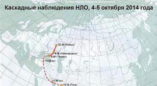Каскадные наблюдения НЛО 4–5 октября 2014 года Каскадные наблюдения НЛО 4–5 октября 2014 года