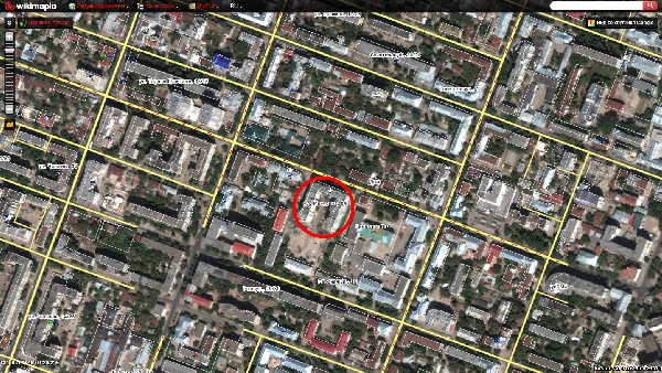 Местоположение аномальной зоны на карте города.