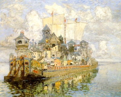 Картина художника К. Горбатова "Невидимый град Китеж".