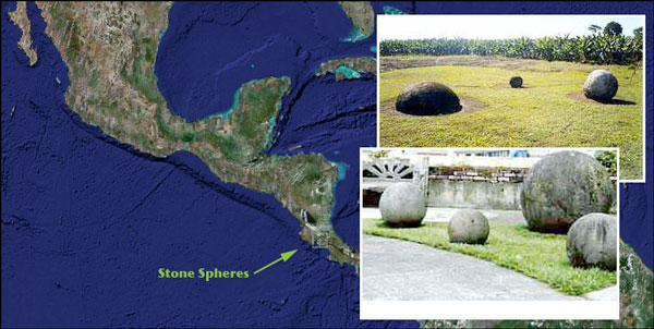 Каменные шары Коста-рики: карта